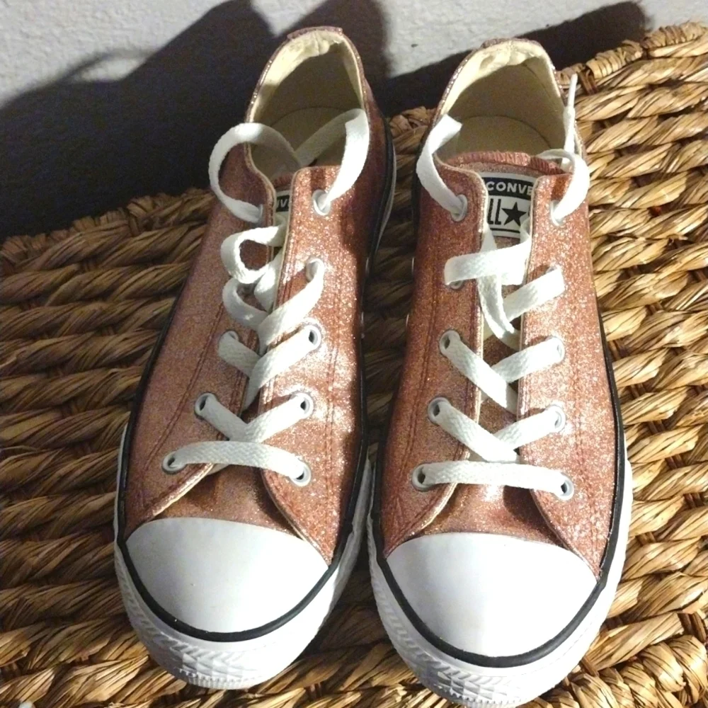 Pink Sparkle Converse All Star Chuck Taylor Like New Juniors 4